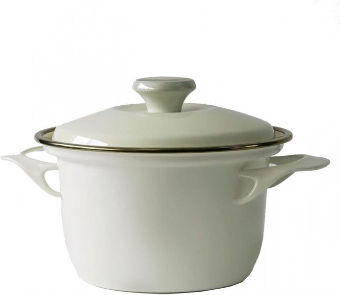 富士ホーロー 両手鍋 ホーロー IH対応 ココット 蓋付き 16cm アイボリー E×-16 C IV