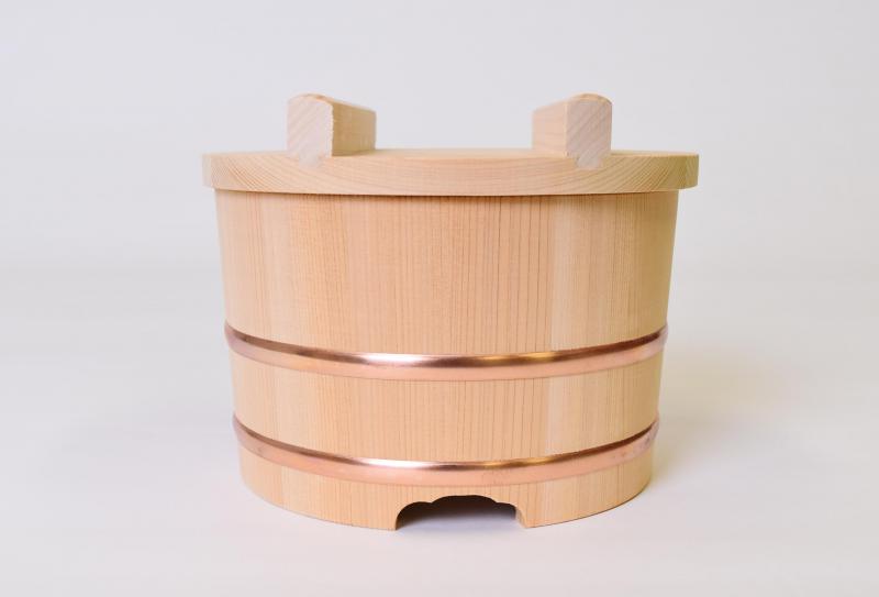 木曽工芸 木曽さわら のせびつ 24cm （7合） 杓文字付き