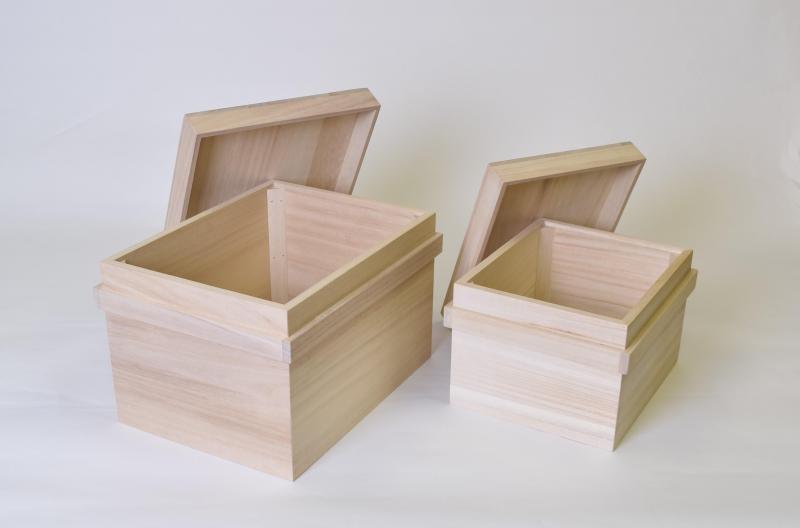 木曽工芸 米びつ 日本製 木製 桐 【一合桝付き】 10kg用 茶