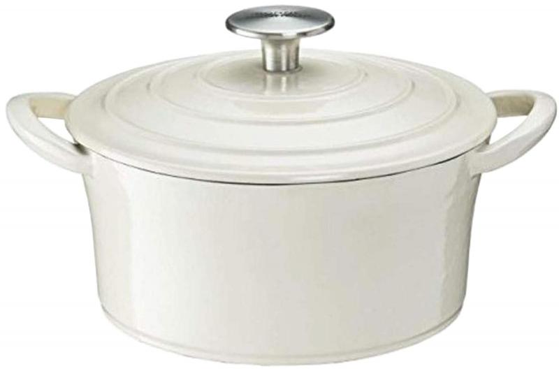 イシガキ 両手鍋 鉄鋳物 ボン・ボネール ココット ガス火 IH 兼用 アイボリー 18cm 4124