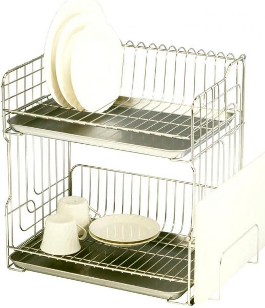 大木製作所 水切りカゴ2段 シルバー