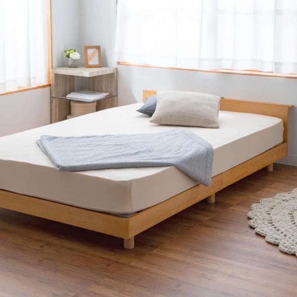 すのこベッド シングル 棚 USB コンセント付き 天然木 ナチュラル