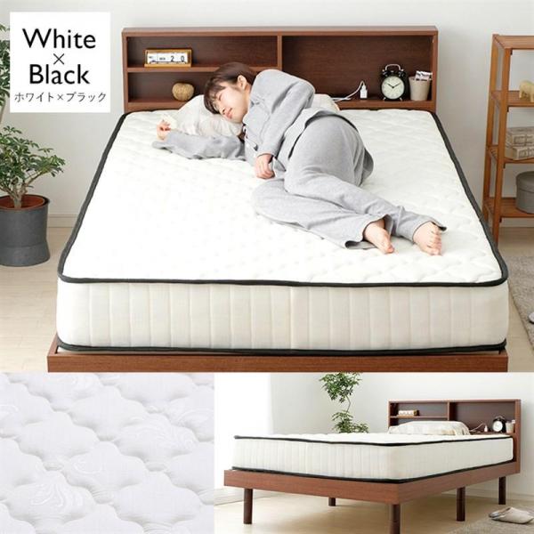 マットレス セミダブル ポケットコイル 厚さ20cm ホワイト×ブラック マットレス セミダブル ポケットコイル 厚さ20cm ホワイト×ブラック