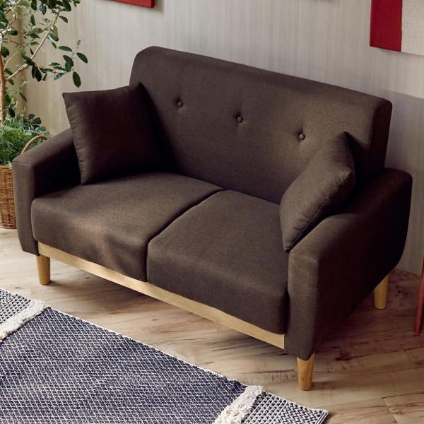 2人掛け北欧デザインソファ NDS-2S ダークブラウン（DBN）