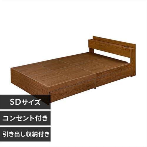 収納ベッドSD STB-SD ブラウン＋ボンネルコイルマットレス黒