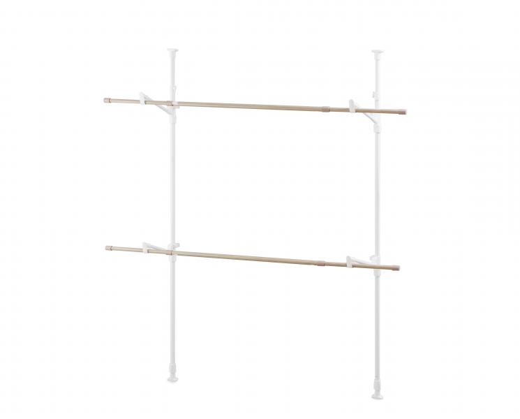 アイリスオーヤマ 木目調窓枠物干し MW-W260N ホワイト