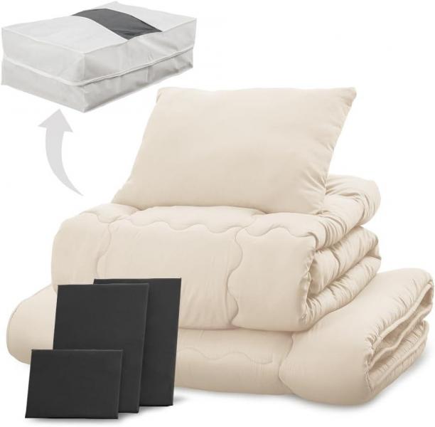 ポリエステル綿布団7点セット S PCFT7-S ブラック