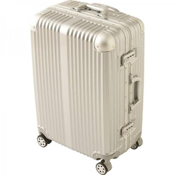 スーツケース Mサイズ 79L アルミフレーム ダブルキャスター HY15054 シルバー 10,800円