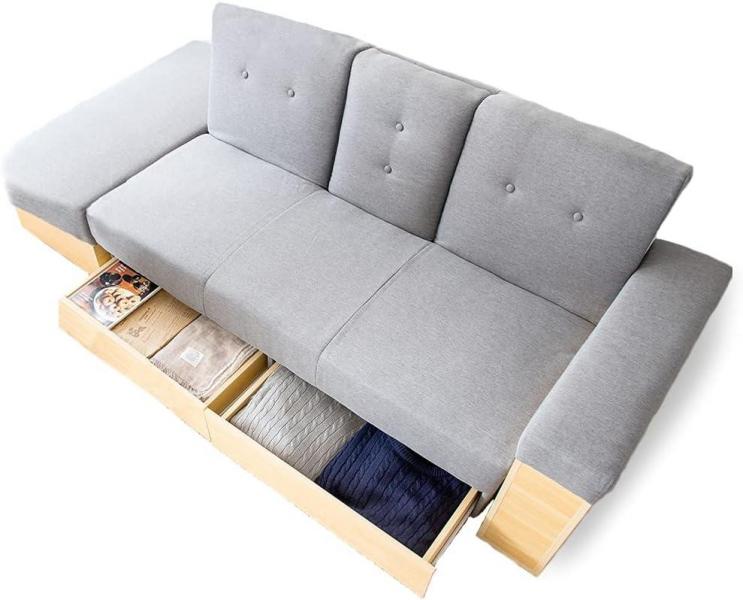 収納テーブル付きソファベッド STSB-2110 グレー