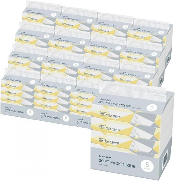 【100パック】国産ソフトパックティッシュ 150組 5パック×20袋セット