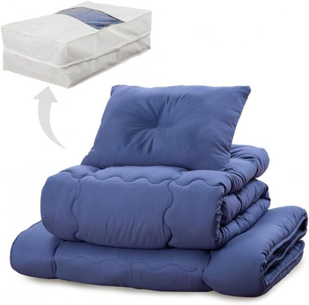 ポリエステル綿布団4点セット SD PCFT4-SD ネイビー 5,401円