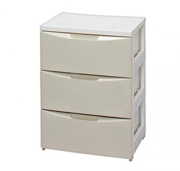 アイリスオーヤマ カラーコーディネートチェスト レギュラー 3段 COD-553 ホワイト/アイボリー
