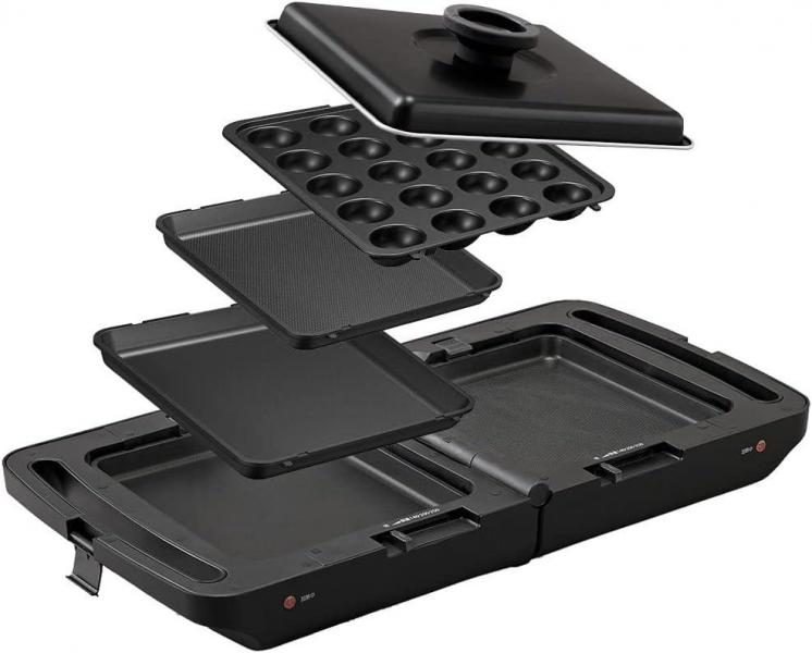 ホットプレート 両面 3枚 DPOL-301-B （平面/たこ焼き 20穴/ディンプル）