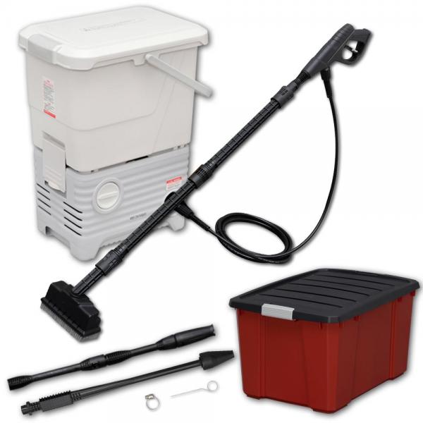 【WEB限定】タンク式高圧洗浄機 ベランダクリーナーセット ボックス付き  ホワイト SBT-512N