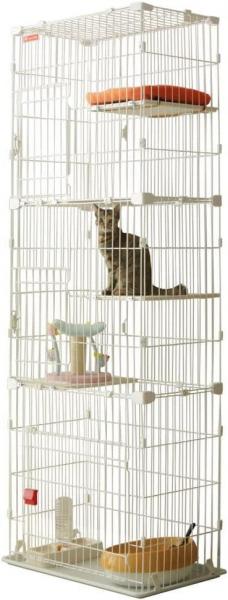 スリムキャットケージ3段 PSCC-753 ホワイト