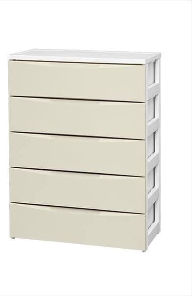 アイリスオーヤマ カラーコーディネートチェスト ワイド 5段 COD-725 ホワイト/アイボリー