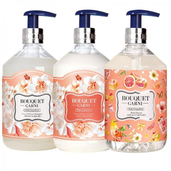 Bouquet Garni シャンプー＋トリートメント＋ボディシャワー ピンクグレープフルーツの香り 各500ml