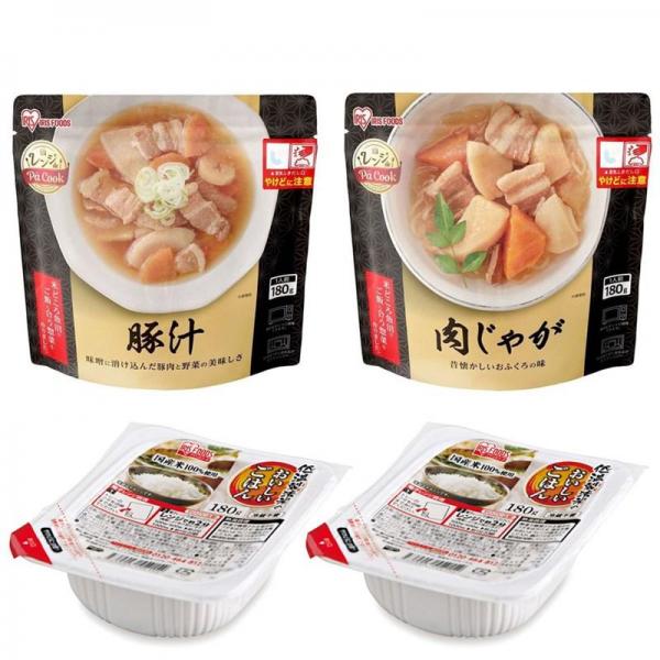 豚汁＋肉じゃが＋パックご飯2個