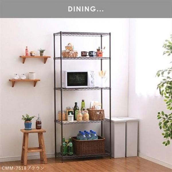 メタルラック 5段 カラーメタルラック ハイタイプ 幅75cm CMM-75185 ブラウン メタルラック 5段 カラーメタルラック ハイタイプ 幅75cm CMM-75185 ブラウン