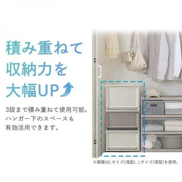 【3個セット】収納ケース BC-LD チェスト 深型 ダークグレー