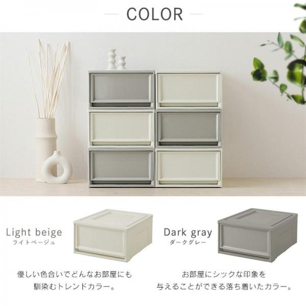 【3個セット】収納ケース BC-LD チェスト 深型 ダークグレー