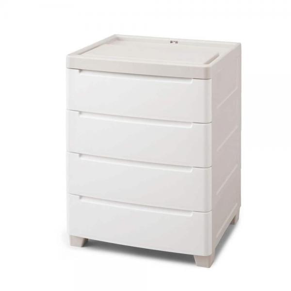 アイリスオーヤマ ミニチェスト MNC-454 ライトグレー/ホワイト