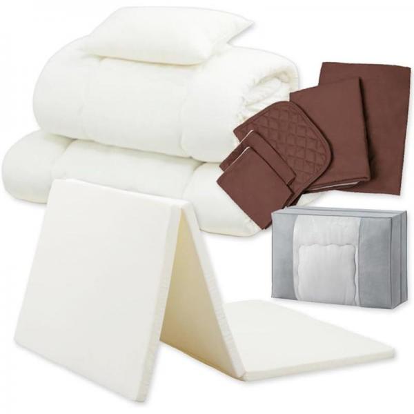 【10点】布団セット シングル マットレス付き ブラウン