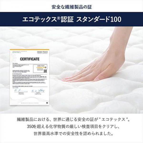 マットレス ダブル ポケットコイル 厚さ20cm ホワイト×ブラック