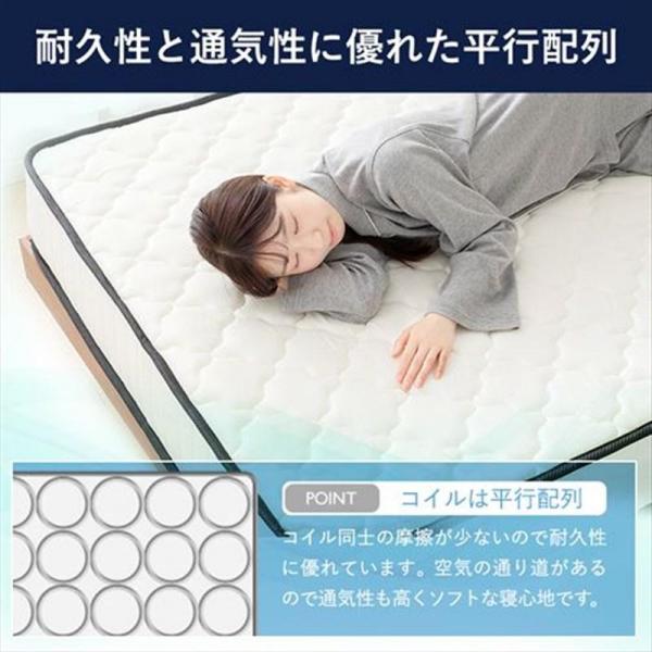 マットレス ダブル ポケットコイル 厚さ20cm ホワイト×ブラック