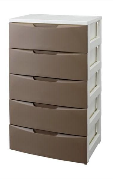 アイリスオーヤマ ルームチェスト 5段 RC-555 ホワイト/ブラウン