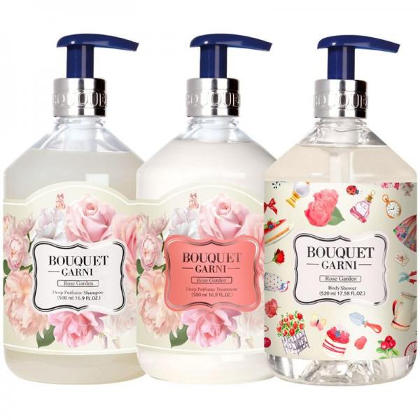 Bouquet Garni シャンプー＋トリートメント＋ボディシャワー ローズガーデンの香り 各500ml