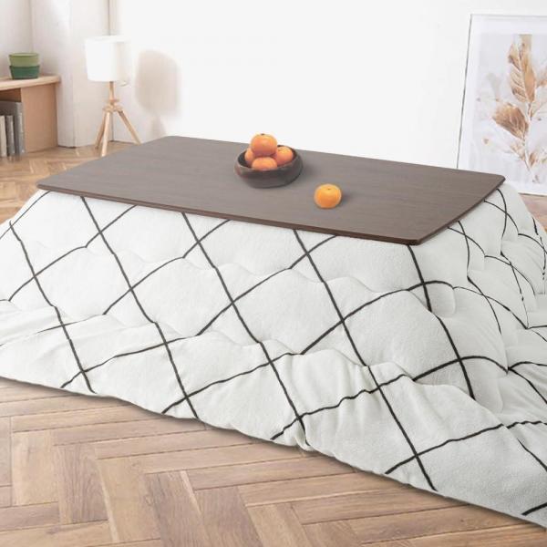 こたつ掛け布団 185×235 長方形 マイクロファイバー 洗濯可 【リバーシブル】ダイヤ柄ホワイト