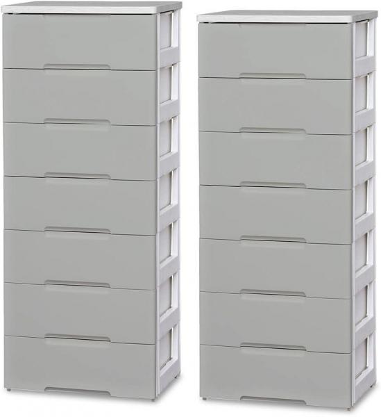 アイリスオーヤマ 【2個セット】ウッドトップチェスト HG-557R スモーキーグレー