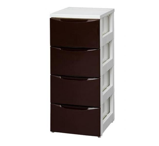アイリスオーヤマ カラーコーディネートチェスト スリム 4段 COD-324 ホワイト/ブラウン