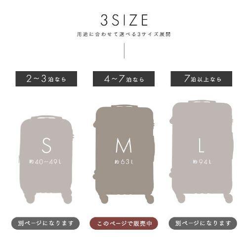 スーツケース Mサイズ 63L ダブルキャスター KD-SCK ツヤタイプ ガンメタル