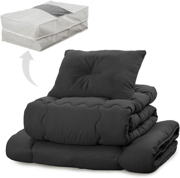 ポリエステル綿布団4点セット SD PCFT4-SD ブラック 5,950円