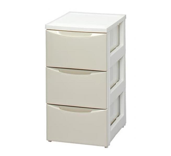 アイリスオーヤマ カラーコーディネートチェスト スリム 3段 COD-323 ホワイト/アイボリー