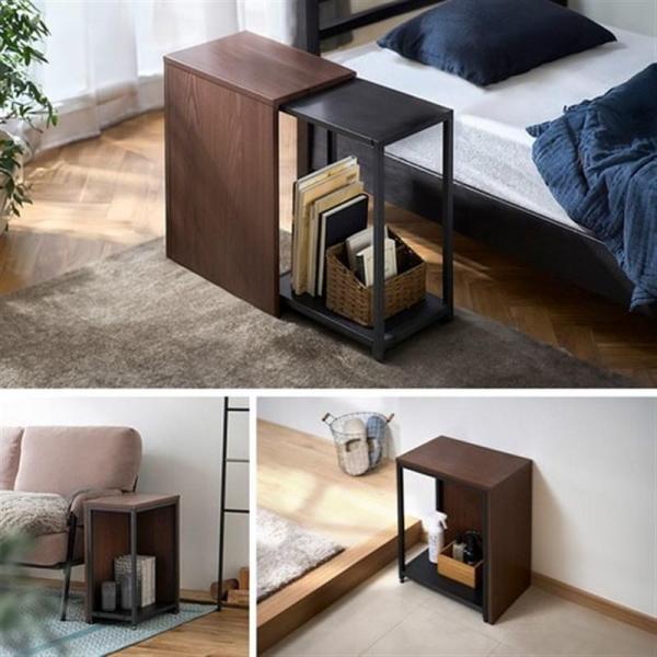 伸縮サイドテーブル SST-380 ナチュラル/ブラック 伸縮サイドテーブル SST-380 ナチュラル/ブラック