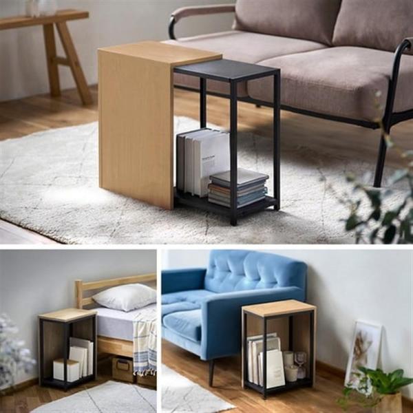 伸縮サイドテーブル SST-380 ナチュラル/ブラック 伸縮サイドテーブル SST-380 ナチュラル/ブラック