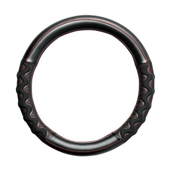 6726-01R BONFORM グリップメッシュ ハンドルカバー Sサイズ（ハンドル直径 36.5-37.9cm） カラー:レッド メッシュ調タイプ