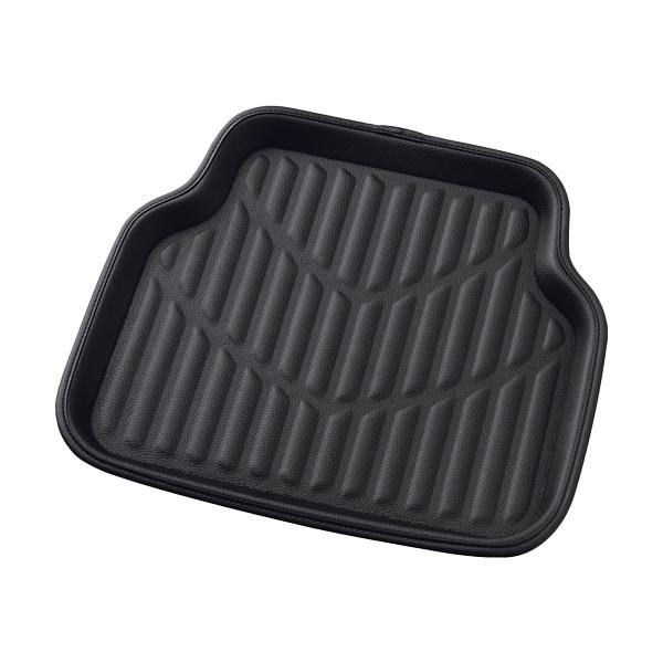6416-08BK BONFORM カーマット 3Dレザーマット 軽自動車用 リア用1枚入り 防水 丸洗いOK ズレ防止加工 レザー素材 サイズ:50×45cm カラー:ブラック