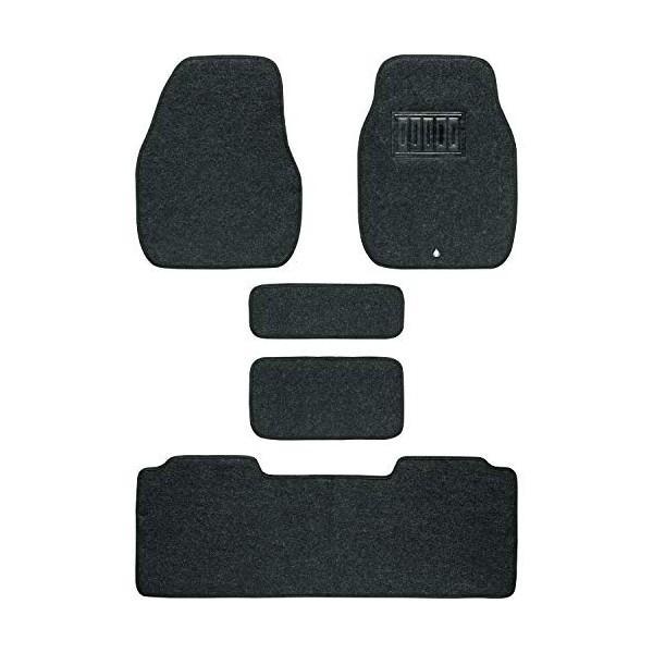 6450-38BK BONFORM カーマット バリューマット 軽ハイトワゴン 1台分（5枚セット） ズレ防止加工 ヒールパッド付 ストッパー対応 軽ハイトワゴン用 カラー:ブラック