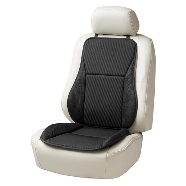 5742-07BK BONFORM シートクッション スポーツホールド 軽/普通車用 背もたれ付ダブル ストッパー付き 丸洗いOK サイズ:45×98cm カラー:ブラック