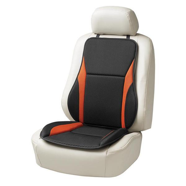 5742-07OR BONFORM シートクッション スポーツホールド 軽/普通車用 背もたれ付ダブル ストッパー付き 丸洗いOK サイズ:45×98cm カラー:オレンジ