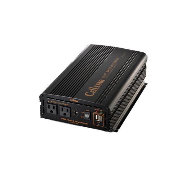 SI-1000/24 CellSTAR 正弦波インバーター DC24V車専用 AC100V 定格出力800W（最大出力1000W） USB 5V定格出力2.4A