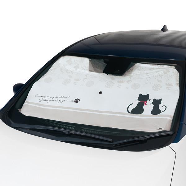 7606-07IV BONFORM サンシェード キャットツインズ 傘型 M サイズ1350×750mm カラーアイボリー