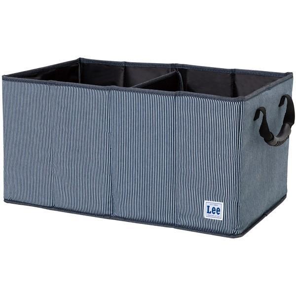 7414-46BL BONFORM 収納 Leeヒッコリー 収納ボックス 33x58x30cm ブルー