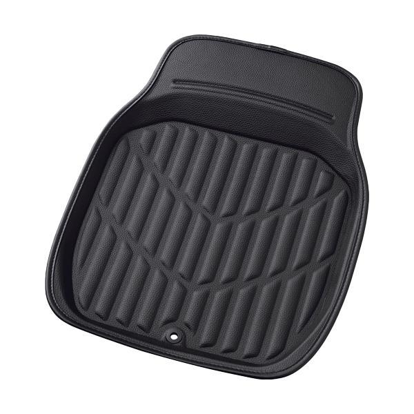 6416-31BK BONFORM カーマット 3Dレザーマット 普通車用 フロント用1枚入り 防水 丸洗いOK ズレ防止加工 レザー素材 サイズ:46×60cm カラー:ブラック