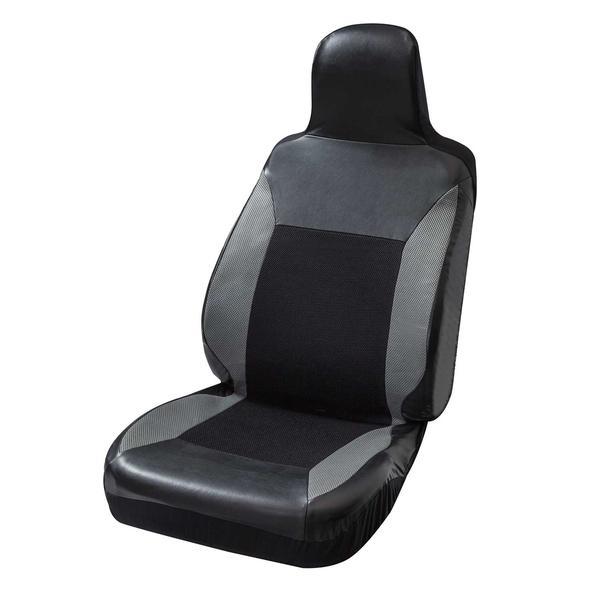 4019-10GY BONFORM シートカバー スポーツシェイプ 軽/普通車用 フロント用ハイバックタイプ 抗菌防臭 カラー:グレー