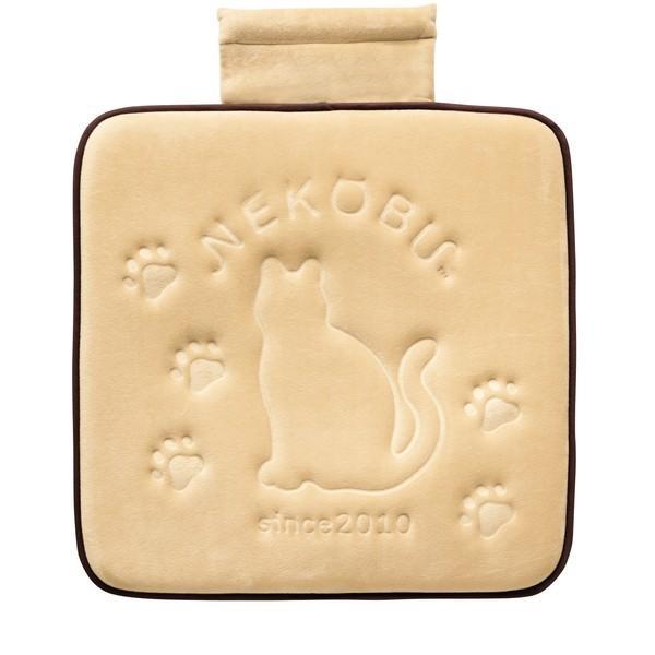 5792-02BE BONFORM クッション FN猫シルエット 角型 45x45cm ベージュ